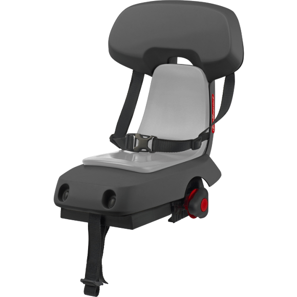 Siège enfant Guppy Junior POLISPORT, Support 25 kg, Gris/Noir - Momentum Electric