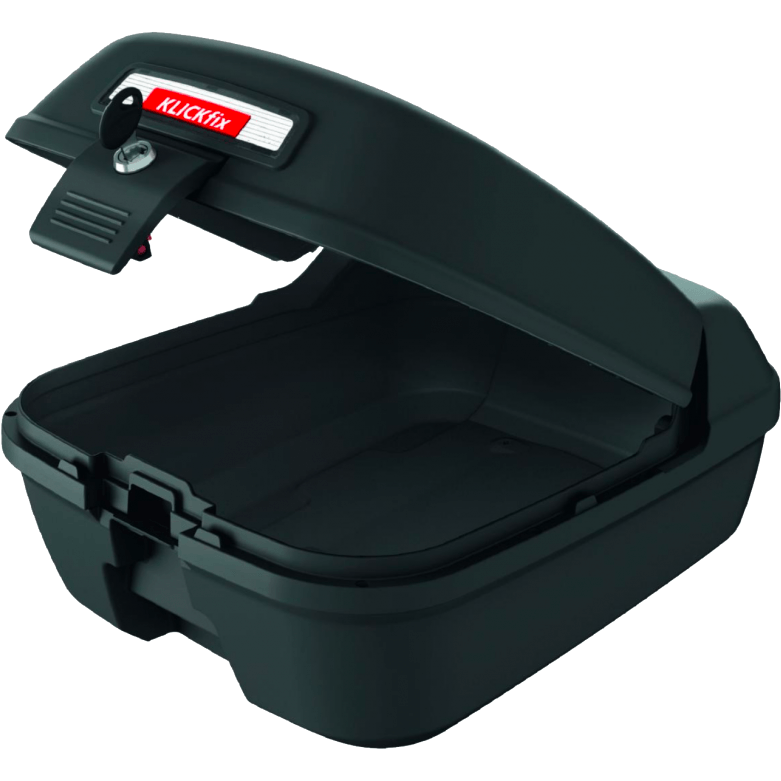 Top case velo klickfix box noir 12l avec fixation racktime 25x18x35 cm